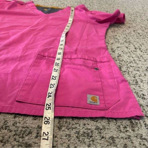 Carhartt Pink Short Sleeve Scrub Top with Front Pockets Size Small - Picture 8 of 8